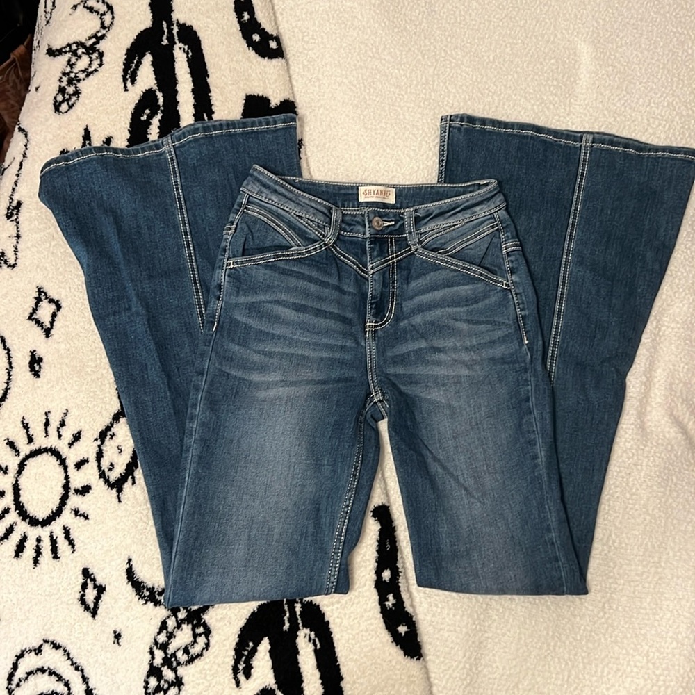 Shyanne Blue Flared Wide Leg Jeans